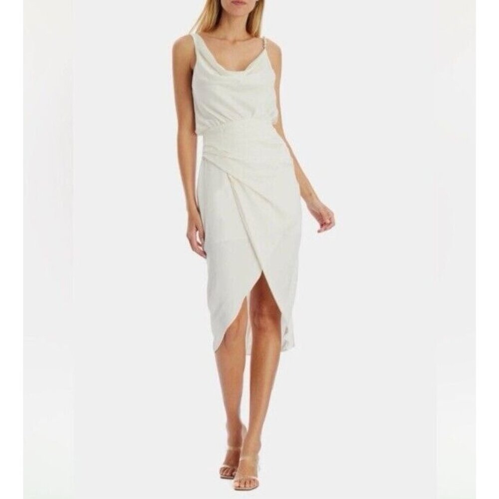 DO + BE Ivory Pearl Strap M Medium Silky Dress NEW NWT - Picture 8 of 16